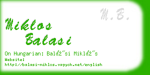 miklos balasi business card